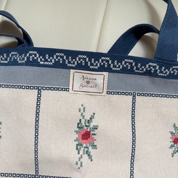 Sézane x Baziszt limited edition cottagecore floral embroidery print tote NWOT - Picture 4 of 7